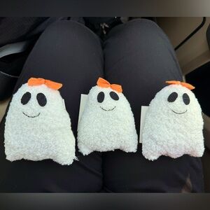 White Ghost Plush with Orange Bow set of 3